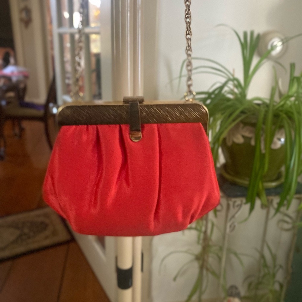 Elegant Vintage Red silk Clutch